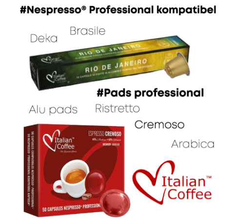 Italian Coffee™ Professional Nespresso professional pods & Aluminium Kaffeekapseln