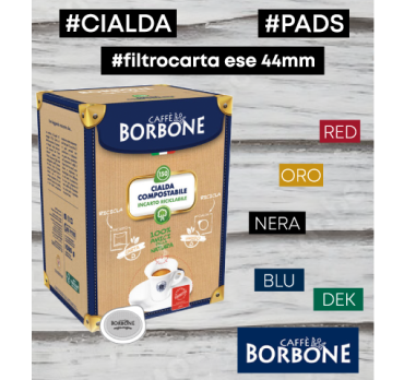 Caffé Borbone Cialda Ese-Pads 44mm Schwarz, Rot, Blau, Oro, Dek Mischung