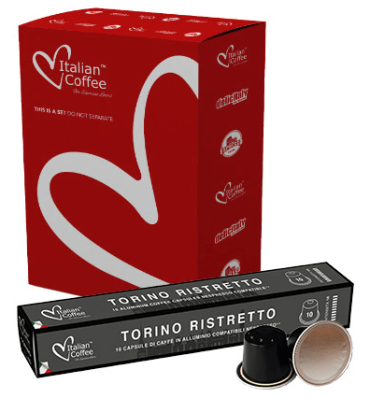 Italian Coffee Torino Ristretto Nespresso kompatibel Alu-Kapseln 100 Stk.