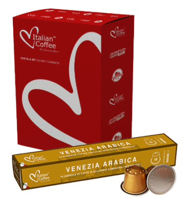 Italian Coffee Venezia Arabica Nespresso kompatibel Alu-Kapseln 100 Stk.